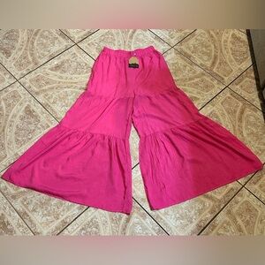 Main Strip Fuchsia Tiered Wide Leg Pants